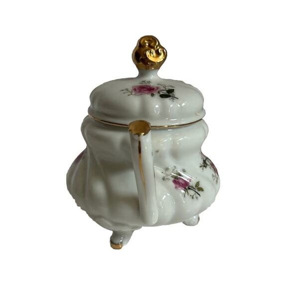 Lefton China Hand Painted Rose Pattern Cream And Sugar Lid & Handles #NE3449 - Picture 5 of 14